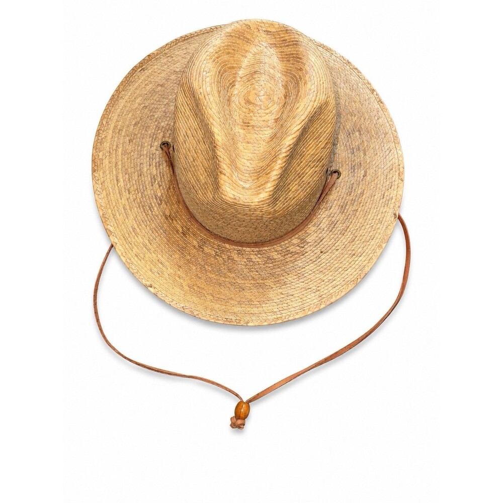 Stetson Merton Fine Tripilla Palm Straw Cowboy Hat tooled sweatba Size Large L